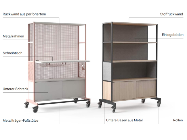 Mobiler Arbeitsplatz & Regalsystem - 5